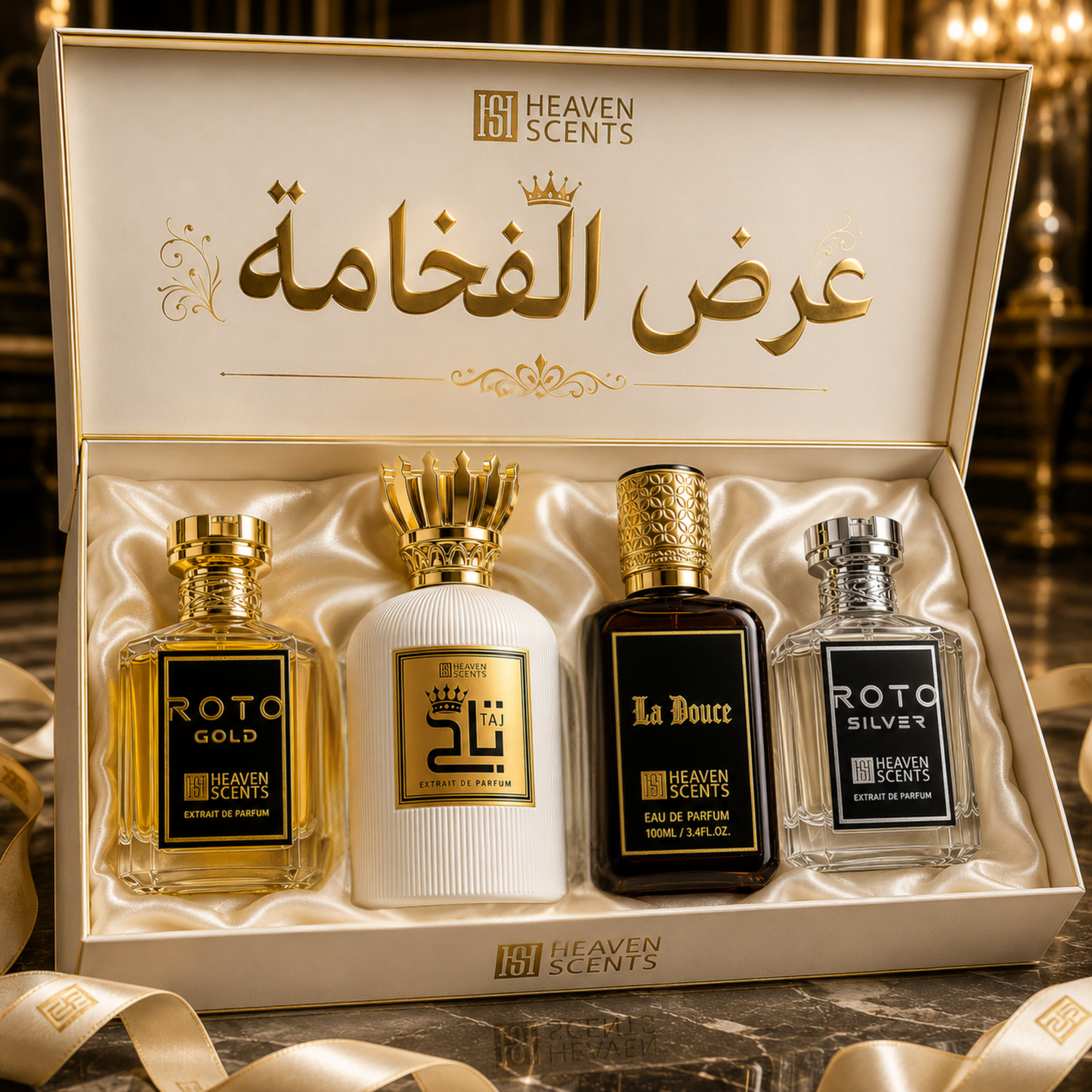 عرض الفخامه - عطر تاج الابيض و عطر روتو جولد و عطر لادوس بليبيا